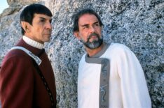 Leonard Nimoy and Laurence Luckinbill in 'Star Trek V: The Final Frontier'