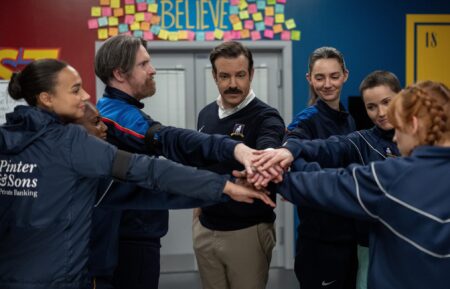 Abbie Hern, Brendan Hunt, Jason Sudeikis, Tanya Reynolds and Jude Mack in 'Ted Lasso' Season 4