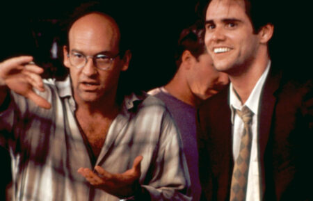 Chuck Russell and Jim Carrey on the set of 'The Mask'
