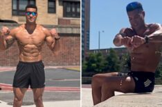 'The Price Is Right' model Devin Goda taking a run in New York City and ringing out his sock full of sweat