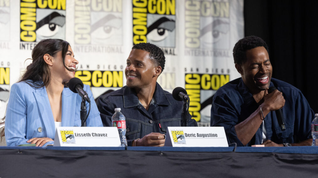 Lisseth Chavez, Deric Augustine, and Jay Ellis at San Diego Comic-Con 2026 on Saturday, July 25, 2026