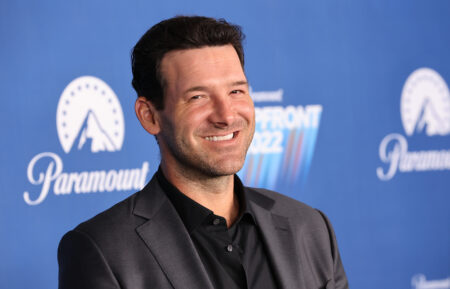 Tony Romo attends the 2022 Paramount Upfront at 666 Madison Avenue on May 18, 2022 in New York City
