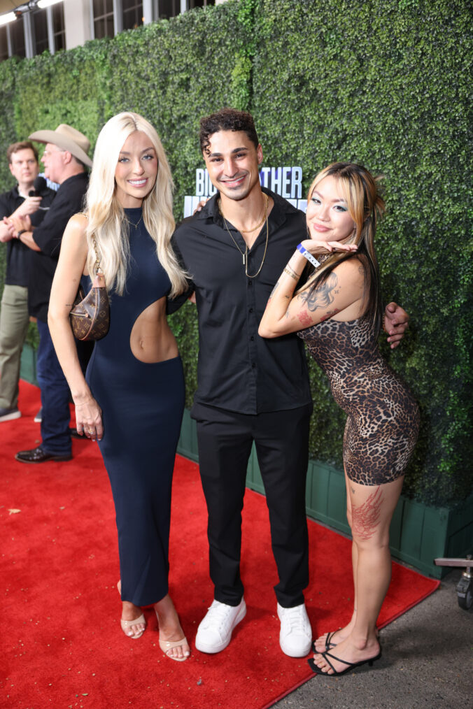 Reilly Smedly, Joseph Abdin and Blue Kim at the Big Brother, 1,000th Episode Celebration on the Radford Studios Lot in Los Angeles, California - August 27, 2026. Photo: Matthew Taplinger/CBS ©2026 CBS Broadcasting, Inc. All Rights Reserved.
