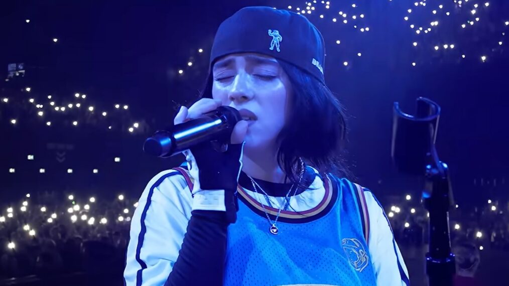 Billie Eilish in 'Billie Eilish – Hit Me Hard and Soft: The Tour' film, released May 8, 2026.