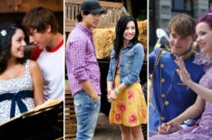 Vanessa Hudgens as Gabriella and Zac Efron as Troy in 'High School Musical 2', Joe Jonas as Shane Gray and Demi Lovato as Mitchie in Camp Rock: The Final Jam, and Mitchell Hope as Ben and Dove Cameron as Mal in 'The Descendants'