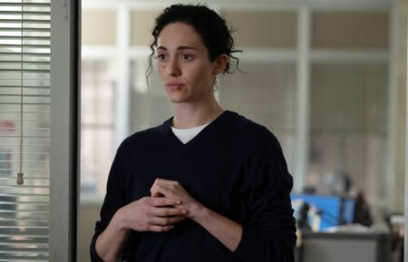 FURIOUS, from left: Emmy Rossum, 'Flash Flood', (Season 1, ep.104, aired Aug. 3, 2026). photo: Sarah Shatz / ©Hulu/Disney / Courtesy Everett Collection