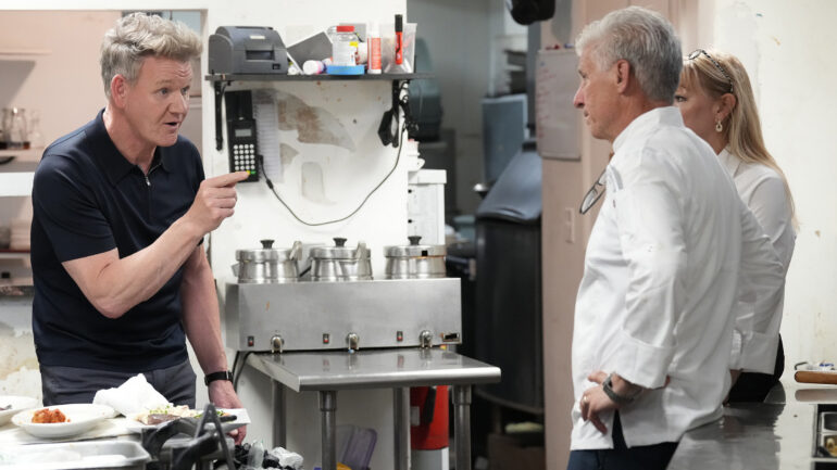 KITCHEN NIGHTMARES: Gordon Ramsay with the restaurant owner in the “Cafe Notte” episode of KITCHEN NIGHTMARES airing Tuesday, August 25 (8:00-10:00 PM ET/PT) on FOX. CR: FOX. ©2026 FOX Media LLC.