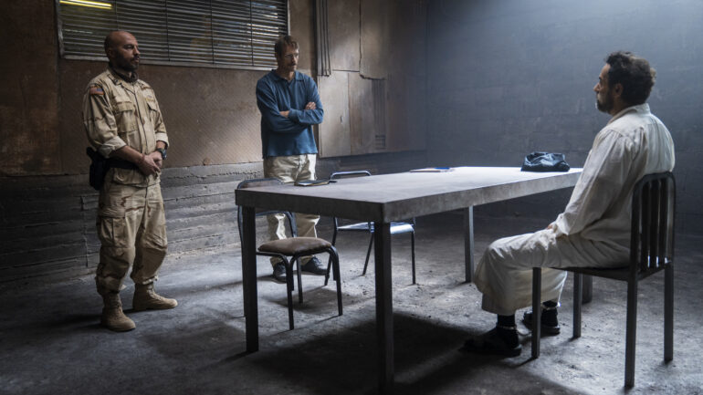 John Nixon (Joel Kinnaman) interrogates Saddam Hussein (Waleed Zuaiter) in 'High Value Target'