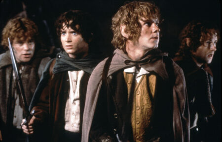 THE LORD OF THE RINGS: THE FELLOWSHIP OF THE RING, Sean Astin, Elijah Wood, Dominic Monaghan, Billy Boyd