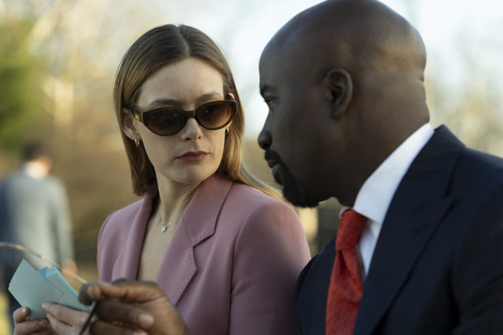 "Michael and Olivia" -- Coverage of the CBS Original Series CUPERTINO, scheduled to air on the CBS Television Network. Pictured (L-R): Rachel Keller as Olivia Siffre and Mike Colter as Michael Price. Photo: Elizabeth Fisher/CBS ©2026 CBS Broadcasting, Inc. All Rights Reserved.
