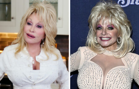 CHRISTMAS ON THE SQUARE, (aka DOLLY PARTON'S CHRISTMAS ON THE SQUARE), Dolly Parton, 2020. © Netflix / Courtesy Everett Collection; LAS VEGAS, NEVADA - DECEMBER 16: Dolly Parton tribute artist Kelly Vohnn attends a special screening of "Song Sung Blue" movie at Brenden Theatres inside Palms Casino Resort on December 16, 2025 in Las Vegas, Nevada. (Photo by Bryan Steffy/Getty Images for Focus Features)