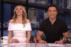 Sarah Chalke and Mark Consuelos on the August 3, 2026, episode of 'Live With Kelly and Mark.'