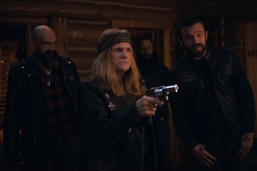 The Hunting Wives. (L to R) Dale Dickey as Zelda, Cam Gigandet as Gentle John in episode 204 of The Hunting Wives. Cr. Courtesy of Netflix © 2026