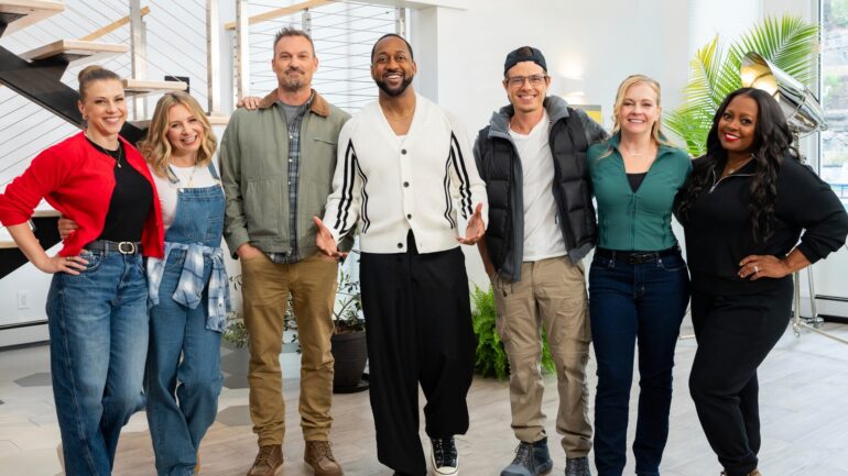 Jodie Sweetin, Beverley Mitchell, Brian Austin Green, Jaleel White, Matthew Lawrence, Melissa Joan Hart, and Keshia Knight Pulliam, 'Totally '90s House, 'HGTV, Season 1, premieres August 26, 2026.