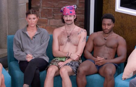 BIG BROTHER on the CBS Television Network and streaming on Paramount+ (live and on-demand for Paramount+ with SHOWTIME subscribers, or on-demand for Paramount+ Essential subscribers the day after the episode airs)* Pictured: Haley Thogmartin, Barrett Pfeiffer and Chuk Anyanwu.