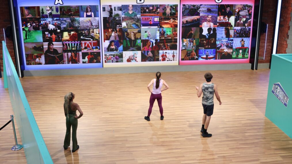 “Episode 2825” -- Coverage of the CBS Original Series Big Brother, 1,000th Episode, scheduled to air on the CBS Television Network and streaming on Paramount+. Pictured: BB Block Buster: Taylor Brown, Drew Campbell and Mallory Aurichio