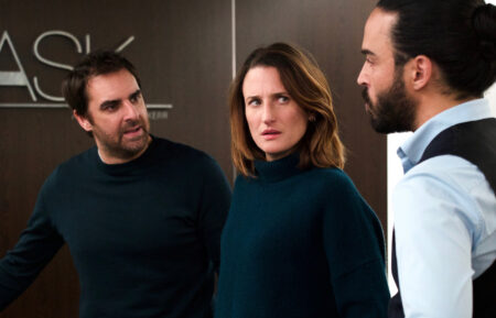 Grégory Montel as Gabriel and Camille Cottin as Andréa in 'Call My Agent!'