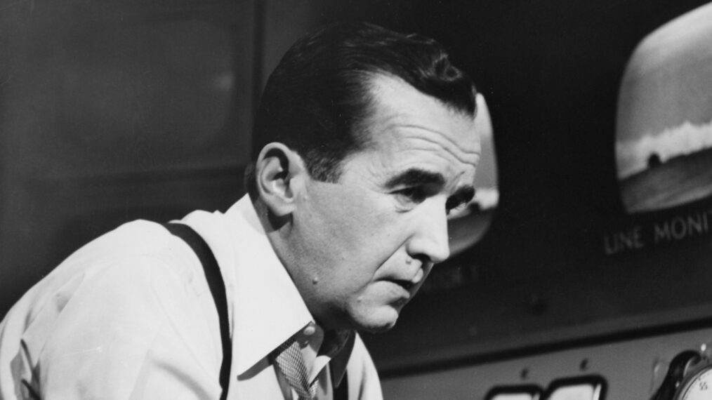 Edward R. Murrow in the control room of CBS Television’s Studio 41 in Grand Central Terminal