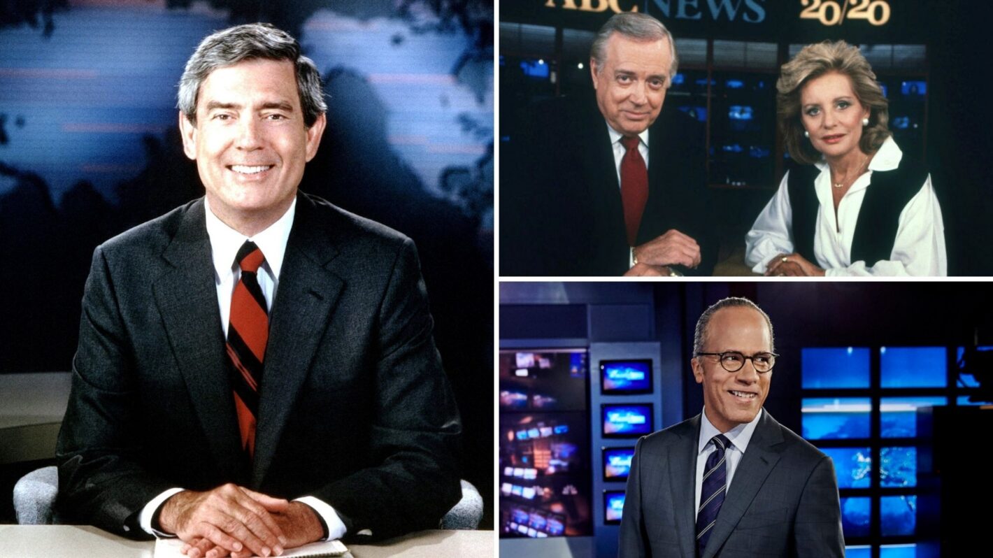 Dan Rather of ‘CBS Evening News,’ Hugh Downs and Barbara Walters of ‘20/20,’ and Lester Holt of ‘NBC Nightly News’