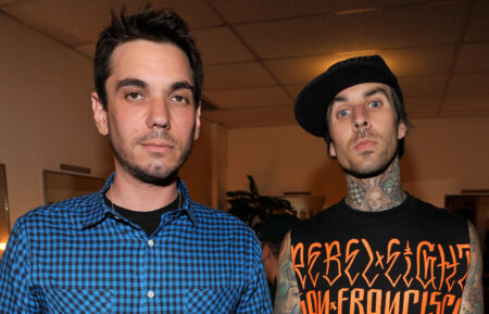 DJ AM and Musician Travis Barker of Blink 182 attend the launch of "DJ Hero" hosted by ActiVision held at The Wiltern on June 1, 2009 in Los Angeles, California