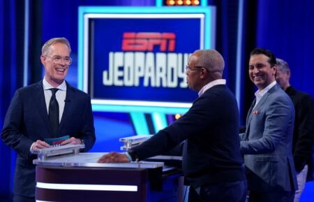 JOE BUCK, KEVIN NEGANDHI, JAY HARRIS ESPN JEOPARDY! – “SEMIFINAL #1” – Hosted by Joe Buck, ESPN personalities compete for the $500,000 grand prize for charity in the first semifinal game.
