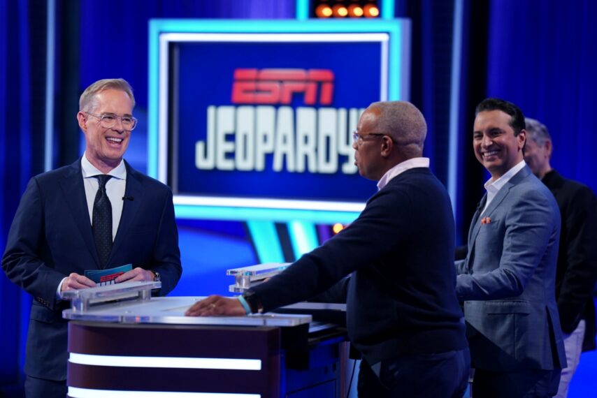 JOE BUCK, KEVIN NEGANDHI, JAY HARRIS ESPN JEOPARDY! – “SEMIFINAL #1” – Hosted by Joe Buck, ESPN personalities compete for the $500,000 grand prize for charity in the first semifinal game.