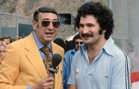 UNITED STATES - NOVEMBER 12: BATTLE OF THE NETWORK STARS - 1976 - Howard Cosell and Gabriel Kaplan from 