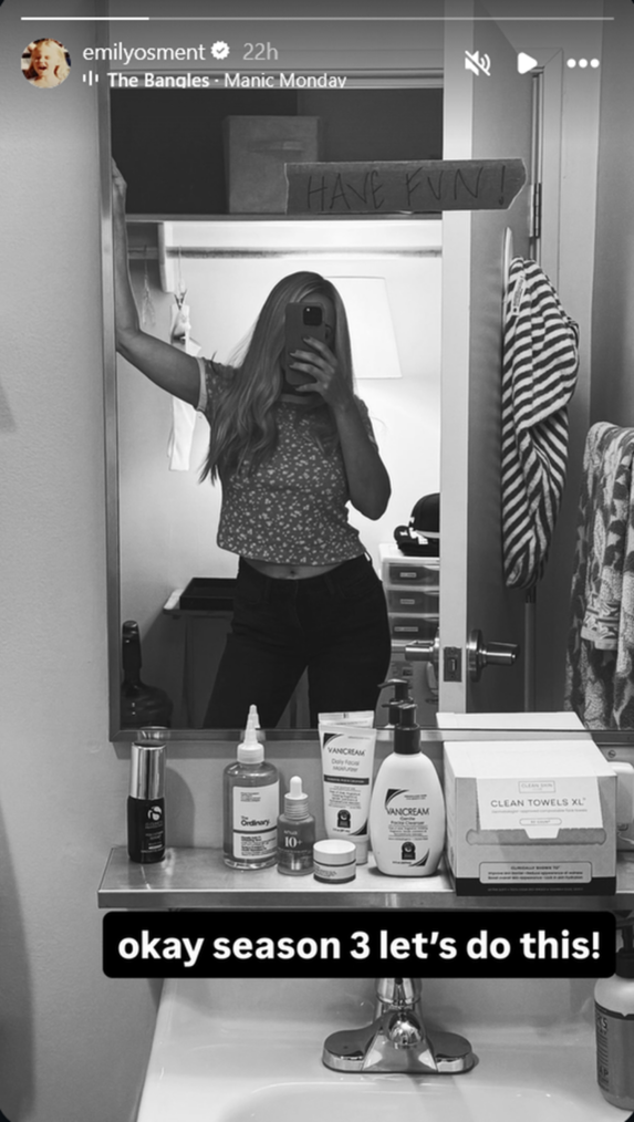 Emily Osment behind the scenes of 'Georgie & Mandy's First Marriage' Season 3