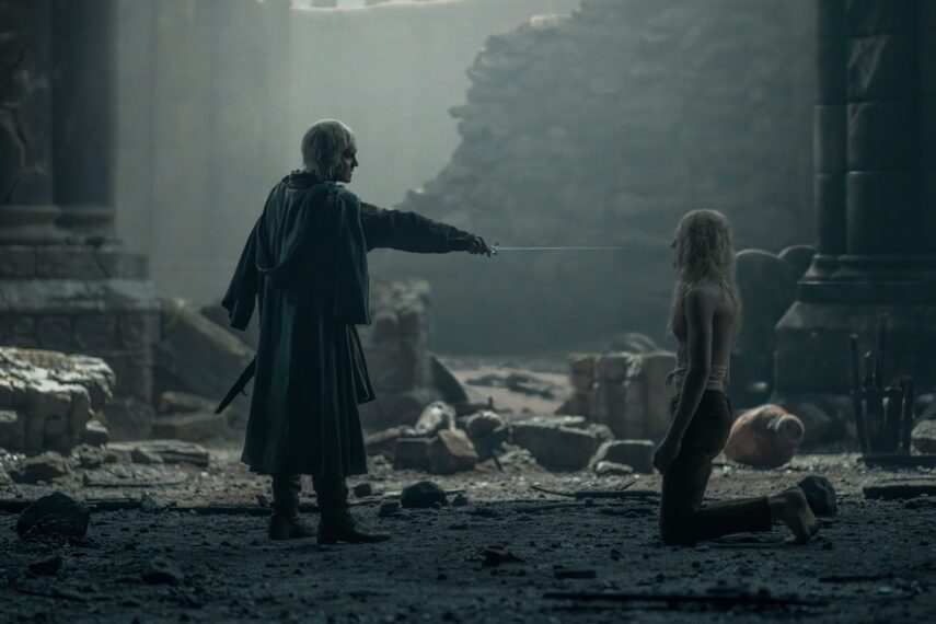 Tom Glynn-Carney as Aegon and Ewan Mitchell as Aemond in 'House of the Dragon' Season 3 finale