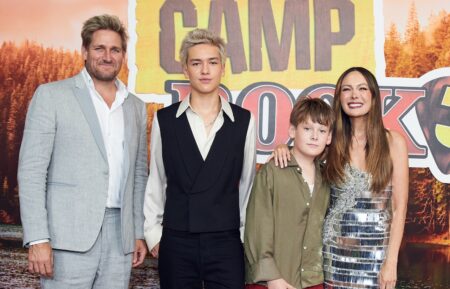 Curtis Stone, Hudson Stone, Lindsay Price at the 'Camp Rock 3' premiere
