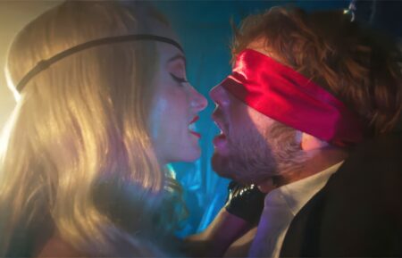 Olivia Wilde as Erika Tracy and Cooper Hoffman as Elliot in 'I Want Your Sex'
