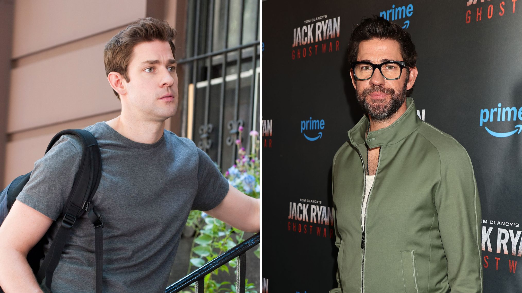 John Krasinski in 'Something Borrowed' and at the 'Jack Ryan: Ghost War' premiere in 2026