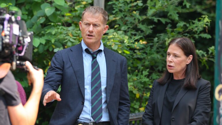 ‘Law & Order’: First Look at James Badge Dale Filming With Maura Tierney for Season 26