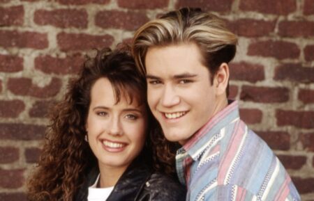 SAVED BY THE BELL, from left: Leanna Creel, Mark-Paul Gosselaar, (1992), 1989-1993. ph: Paul Drinkwater / ©NBC / courtesy Everett Collection