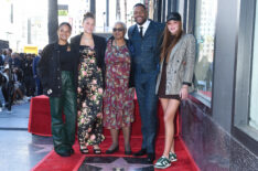 Tanita Strahan, Isabella Strahan, Louise Strahan, Michael Strahan, Sophia Strahan at the star ceremony where Michael Strahan is honored with the first Sports Entertainment star on the Hollywood Walk of Fame