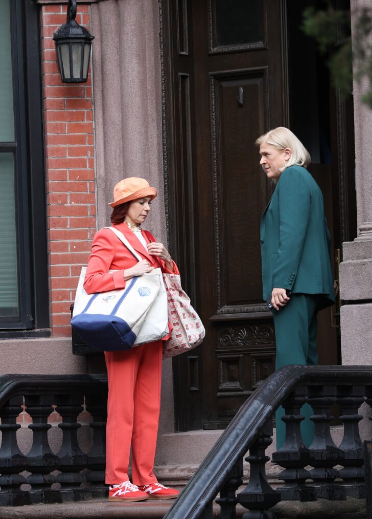 Carrie Preston and Molly Price are seen on the set of "Elsbeth" in Long Island City, Queens on July 30, 2026 in New York City.