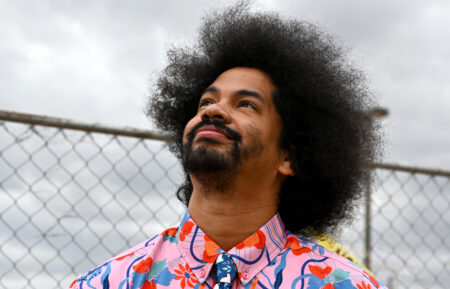 Mychal Threets, a.k.a. Mychal the Librarian, attends the Read Them Home vigil against the child detention policies of ICE and the Trump Administration