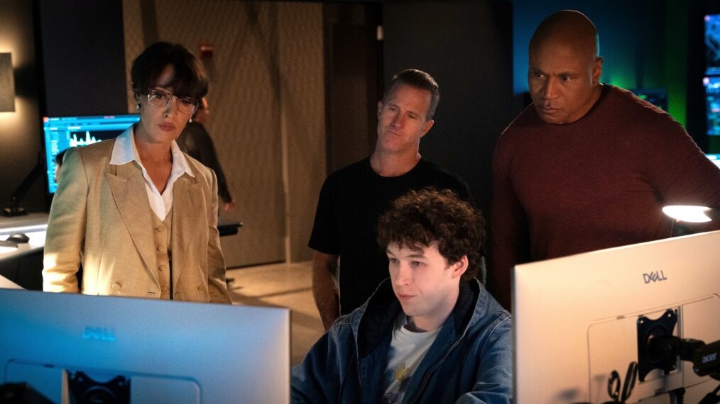 Jennifer Beals as Robyn Wells, Scott Caan as Nick Schaeffer, LL Cool J as Sam Hanna and Devin Druid as Sean Sullivan — 'NCIS: New York' Series Premiere