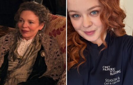 Olivia Colman and Nicola Coughlan behind the scenes of 'Only Murders in the Building' Season 6