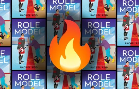 Collage of 'Role Model' book covers with fire emoji pasted on top