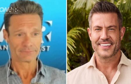 (left) Ryan Seacrest on his radio show, (right) "The Bachelor" host Jesse Palmer