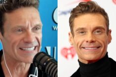 (left) Ryan Seacrest on his radio show in August 2026, (right) Seacrest on a red carpet