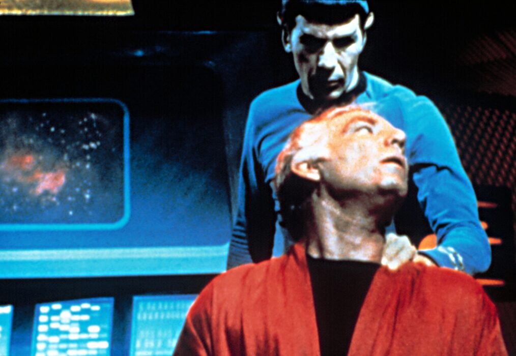 Morgan Woodward and Leonard Nimoy in 'Star Trek'