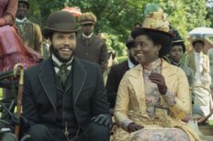 Jordan Donica as William Kirkland, Denée Benton as Peggy Scott in 'The Gilded Age' Season 3