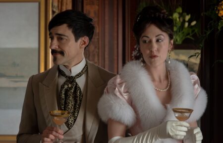 Blake Ritson as Oscar and Kelley Curran as Enid in 'The Gilded Age' Season 4