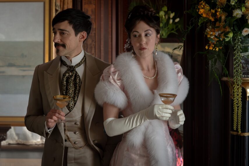 Blake Ritson as Oscar and Kelley Curran as Enid in 'The Gilded Age' Season 4