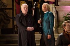 Philip Seymour Hoffman as Plutarch Heavensbee and Woody Harrelson as Haymitch Abernathy in 'The Hunger Games: Catching Fire'