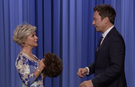 Toni Brattin and Jimmy Fallon