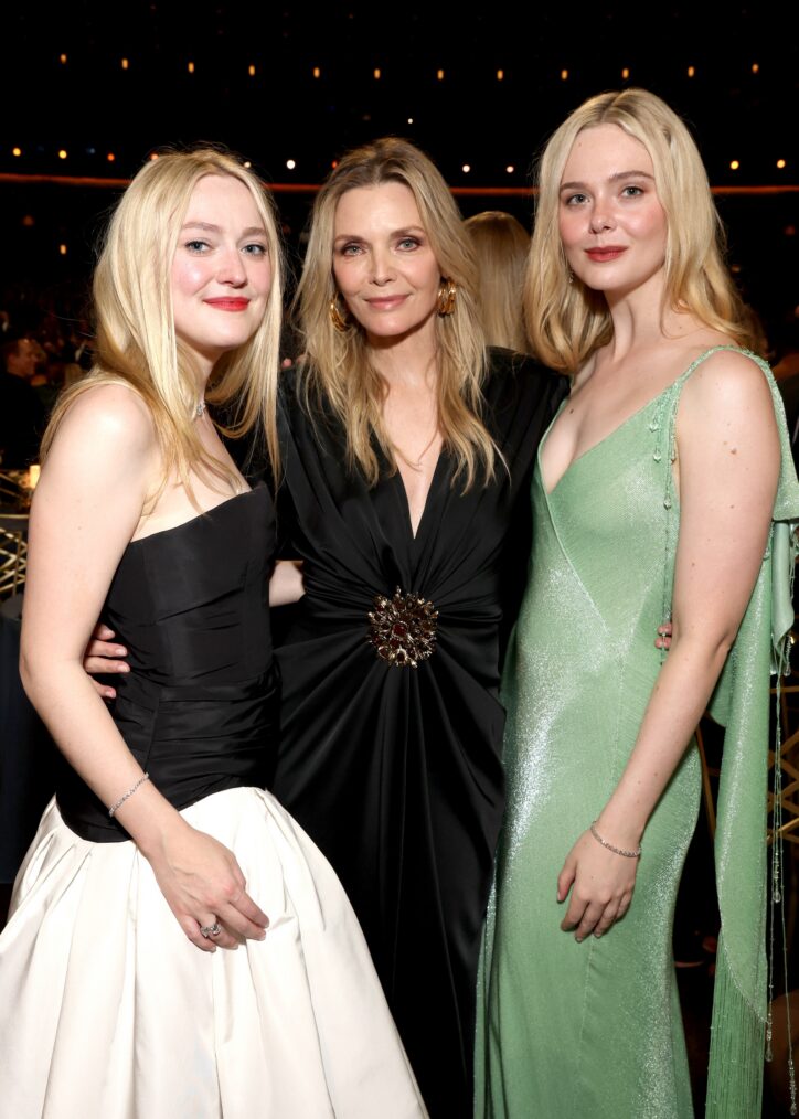 Dakota Fanning, Michelle Pfeiffer and Elle Fanning attend the 78th Primetime Emmy Awards held at the Peacock Theater on September 14, 2026.