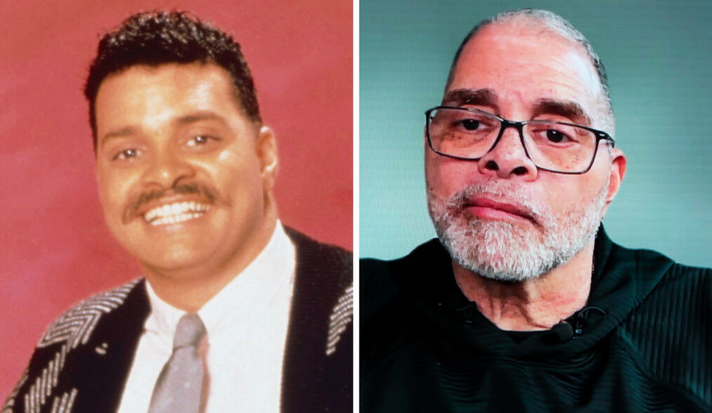 A DIFFERENT WORLD, Sinbad, 1987-1993, © Carsey Werner/courtesy Everett Collection; ATLANTA, GEORGIA - FEBRUARY 29: Sinbad speaks with audience via video conferencing at A Different World HBCU College Tour 2024 at Martin Luther King Jr. International Chapel at Morehouse College on February 29, 2024 in Atlanta, Georgia. (Photo by Nykieria Chaney/Getty Images)